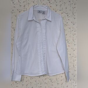 🤍 Cotton Blouse XL Stretch Shirt Button-Up Shirt Worthington Work Closet Staple